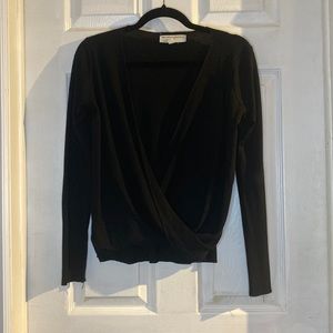 Urban Outfitters: black open front long sleeve shirt
